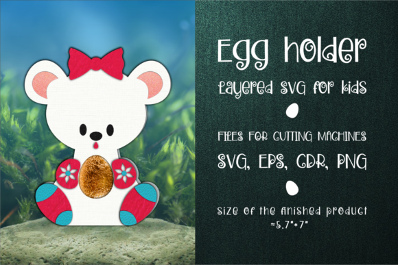 3D SVG Polar Bear Chocolate Egg Holder Christmas
