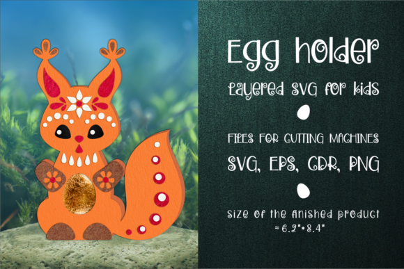 3D SVG Squirrel Egg Holder for Christmas