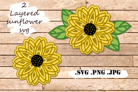 3D SVG Sunflower Mandala for Paper Flowers