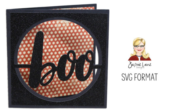 Boo Window Circle Card: A 3D SVG Halloween Asset