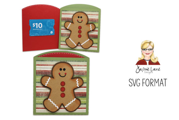 Christmas 3D SVG: Gingerbread Gift Card Envelope