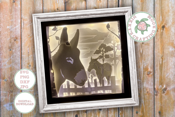 Donkey 3D Shadow Box Template Review