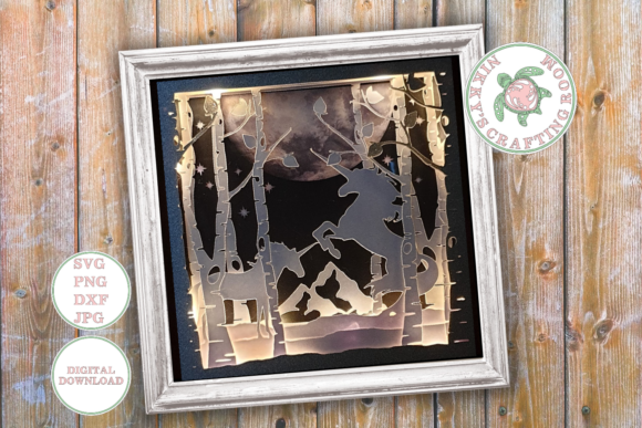 Fantasy Unicorn 3D SVG for Shadow Boxes
