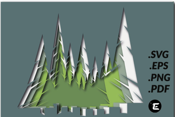Fir Trees 3D SVG for Christmas Crafting