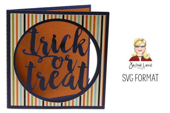 Halloween 3D SVG: Trick or Treat Circle Window Card