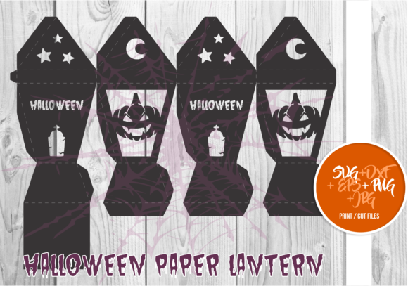 Halloween Paper Lanterns: 3D SVG Shapes