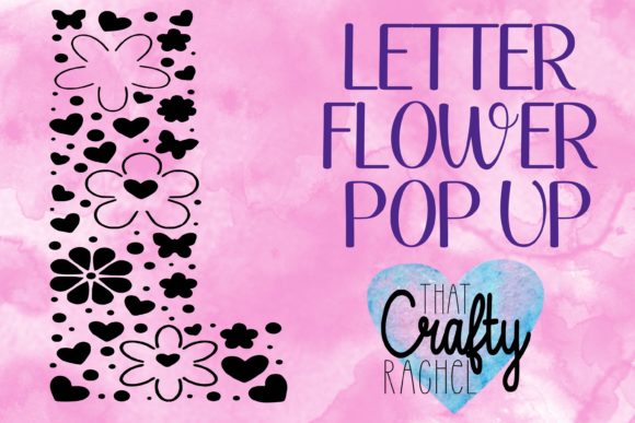 Letter L Pop Up Flower Template: 3D SVG Shapes
