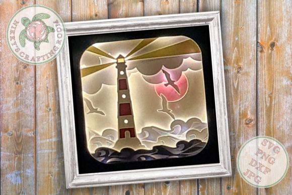 Lighthouse 3D SVG for Shadow Boxes