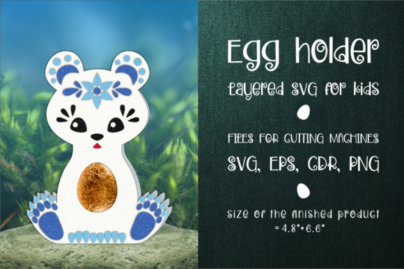 Polar Bear Christmas 3D SVG Egg Holder