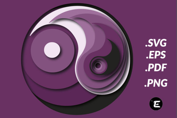 Yin Yang 3D SVG for Shadow Boxes