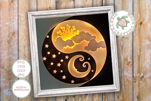 Yin Yang 3D SVG for Shadow Boxes